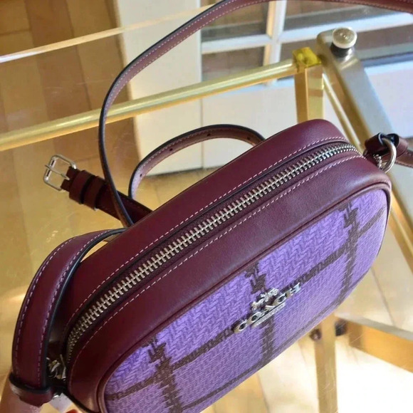 Coach CN758 Mini Jamie Camera Bag With Plaid Print - Picture 6 of 8